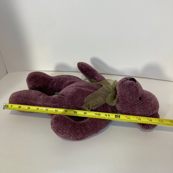Teddy Bear Purple Chenille Corduroy Bow 16" Pier 1 Imports Stuffed Toy Plush - Picture 11 of 11